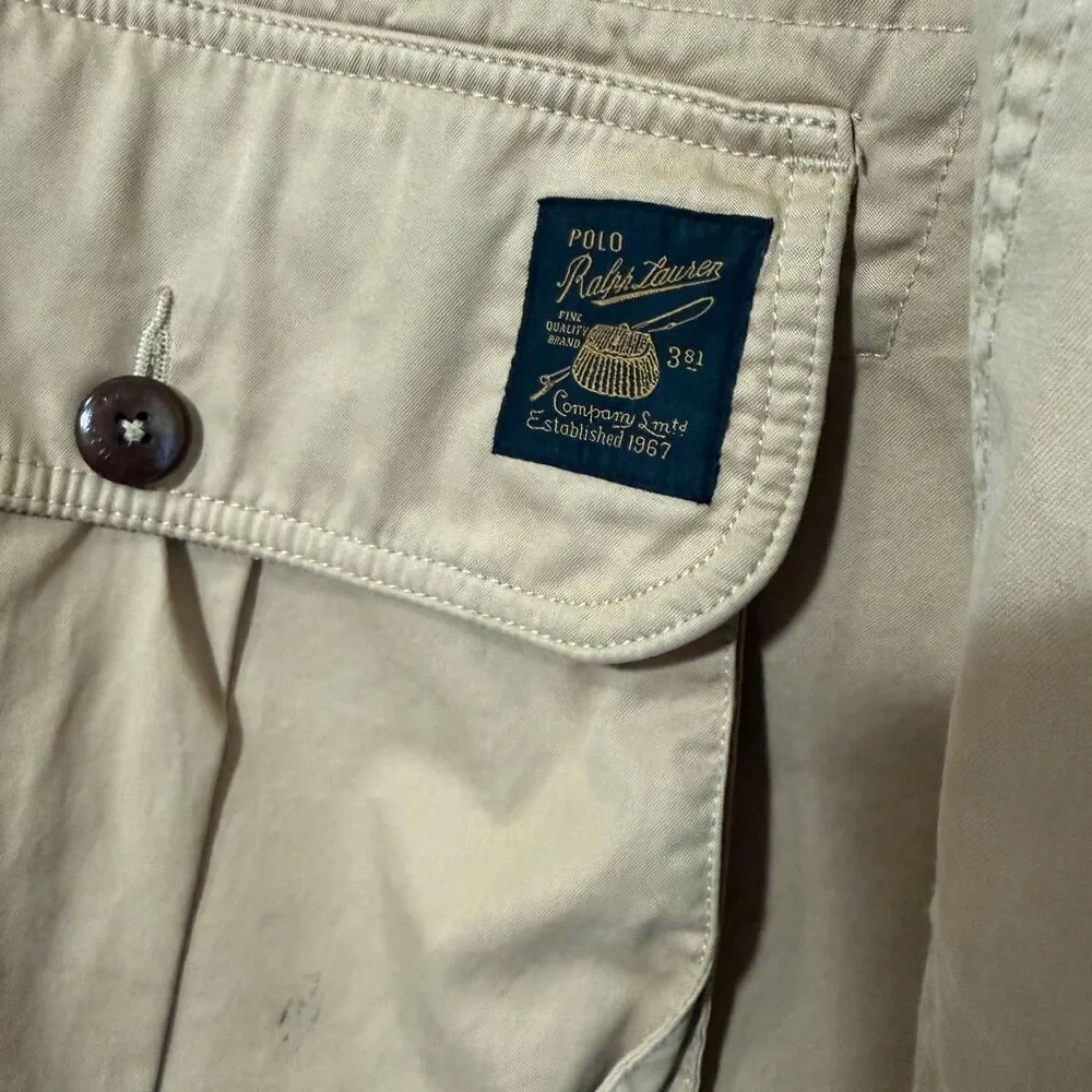 Polo Ralph Lauren Field Jacket 3XLT Tall Utility Tan Khaki Hood Corduroy READ